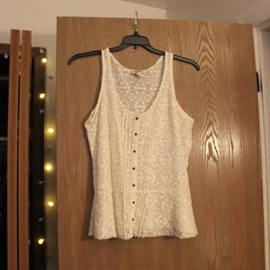 Lace peplum tank top